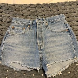 Levi’s 501 shorts, size 26, light wash, new with tags